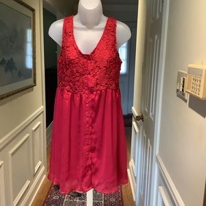 NWT Belinda Lady wine color baby doll lace dress M